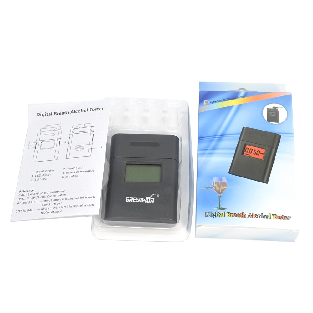 Mini Alcohol Tester, Breathalyzer, Alcometer, Alcotest Diagnostic Tool