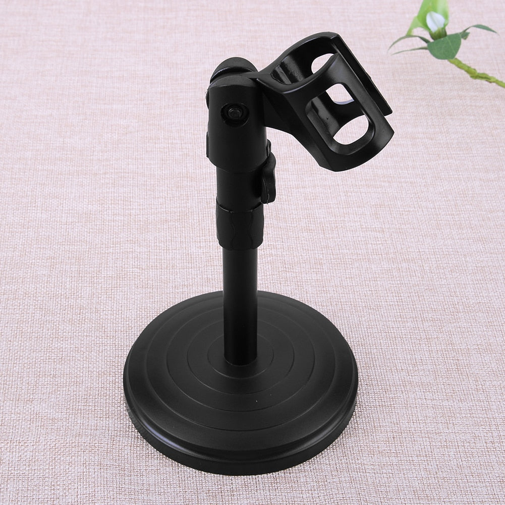 Foldable Desk Table Microphone Stand Computer Mic Tripod Stand Angle Adjustable Folding Holder Mount