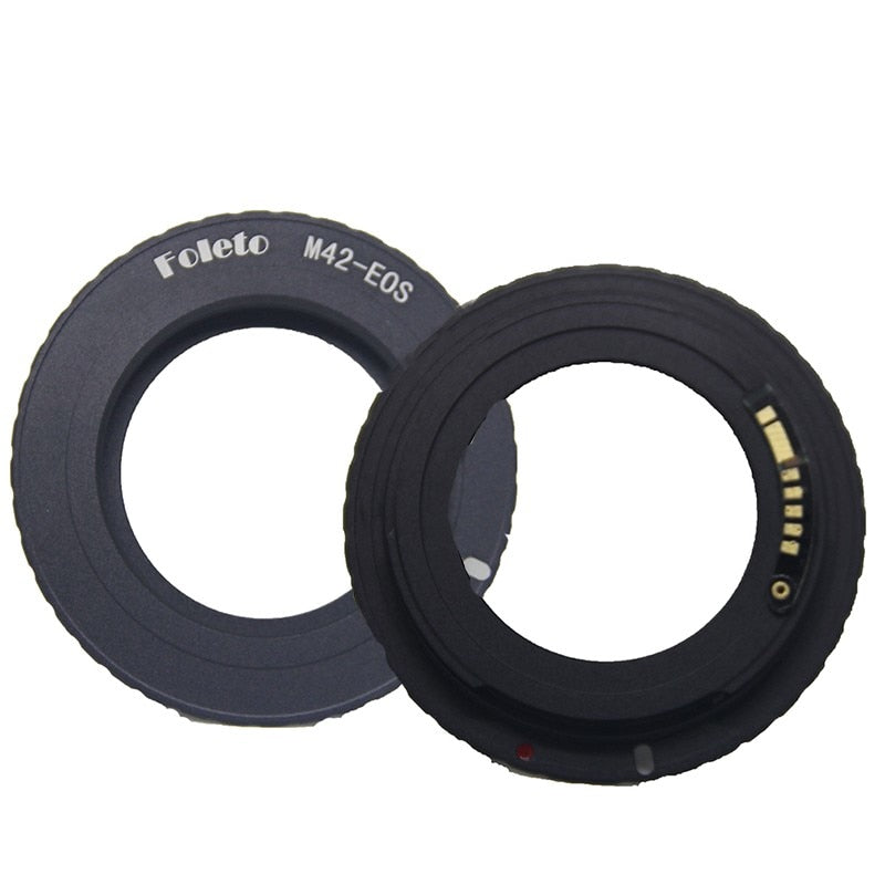 Foleto Electronic AF Confirm M42 Mount Lens Adapter for Canon EOS 5D 7D 60D 50D 40D 500D 550D 600D