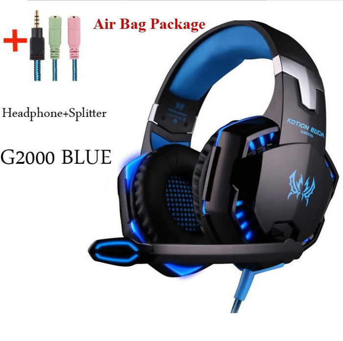 G2000 G9000 Gaming Headsets Big Headphones with Light Mic Stereo Earphones Deep Bass for PC Computer