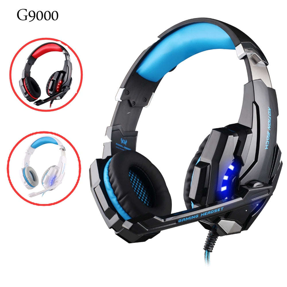 G2000 G9000 Gaming Headsets Big Headphones with Light Mic Stereo Earphones Deep Bass for PC Computer