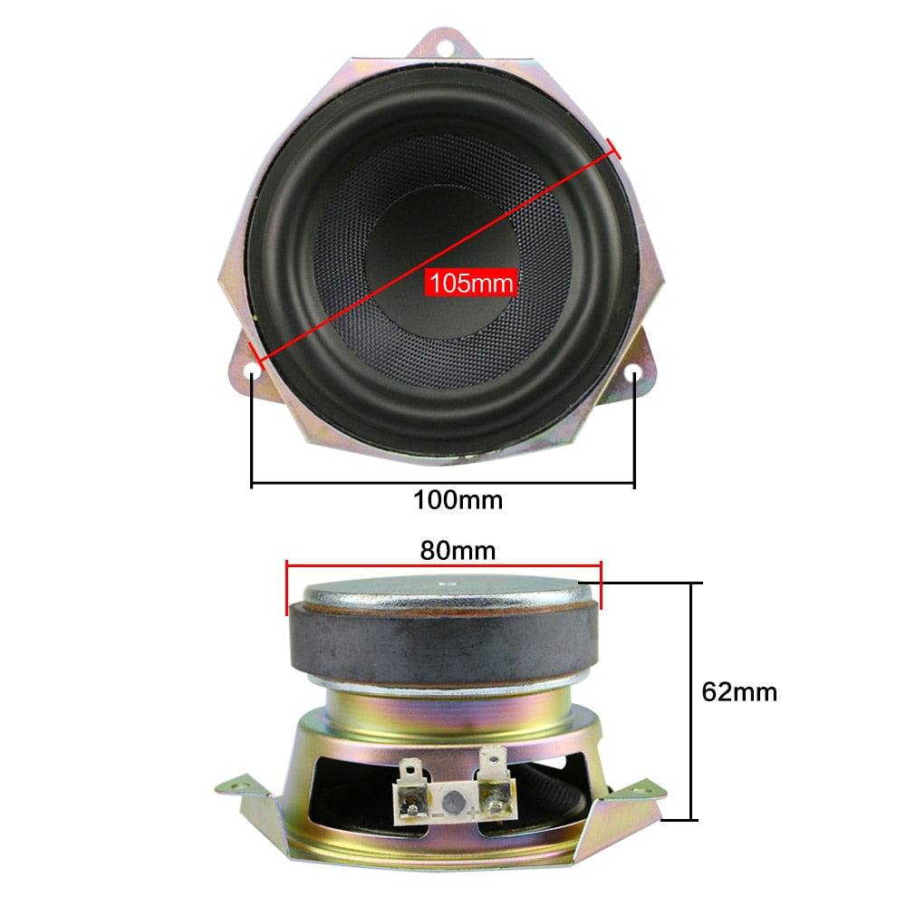 GHXAMP 4 Inch Midrange Woofer Speaker 4 ohm 30W Woven pot HIFI Home Theater Mid-Bass Speaker