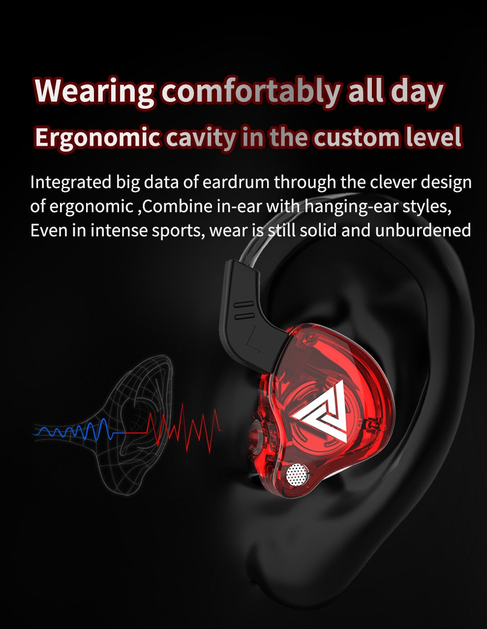 QKZ AK6 Copper Driver HiFi Wired Earphone Sport Running  Headphones Bass Stereo Headset