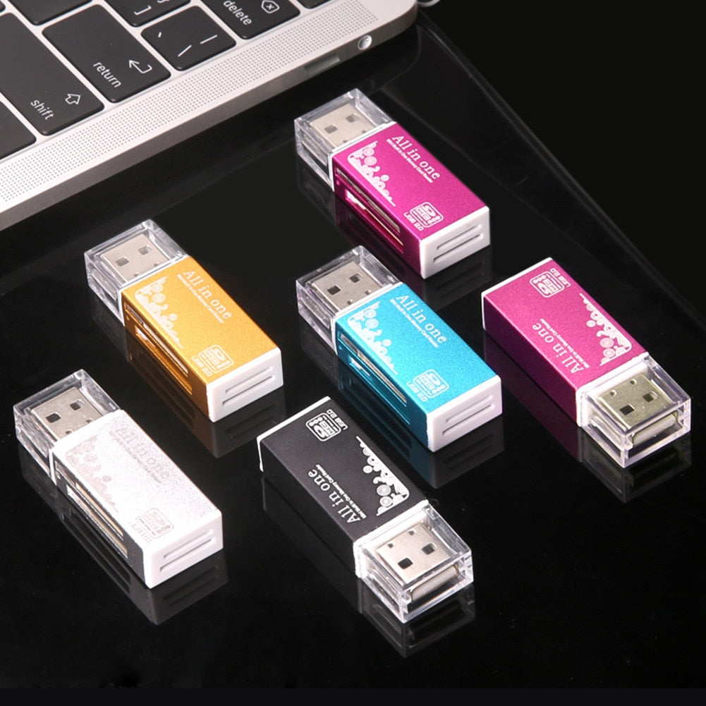 USB 2.0 All in 1 Multi Memory Card Reader Adapter for Micro SD SDHC TF M2 MMC