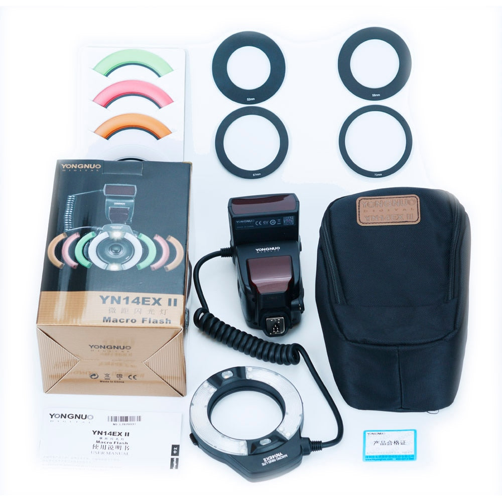 TTL 14EX II LED Macro Ring Flash Speedlite Light YN14EX II for Canon EOS 1Dx 5D3 6D 7D 70D 80D