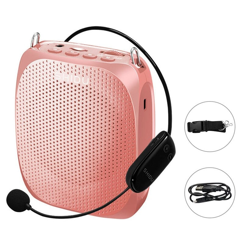 10W Rechargeable Portable Wireless Voice Amplifier Megaphone UHF Microphone Speaker