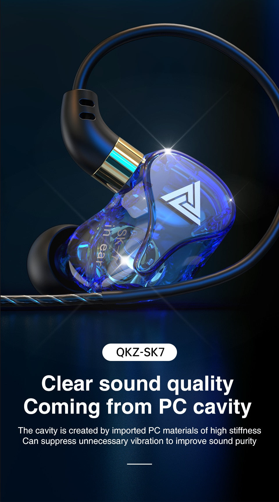 QKZ AK6 Copper Driver HiFi Wired Earphone Sport Running  Headphones Bass Stereo Headset