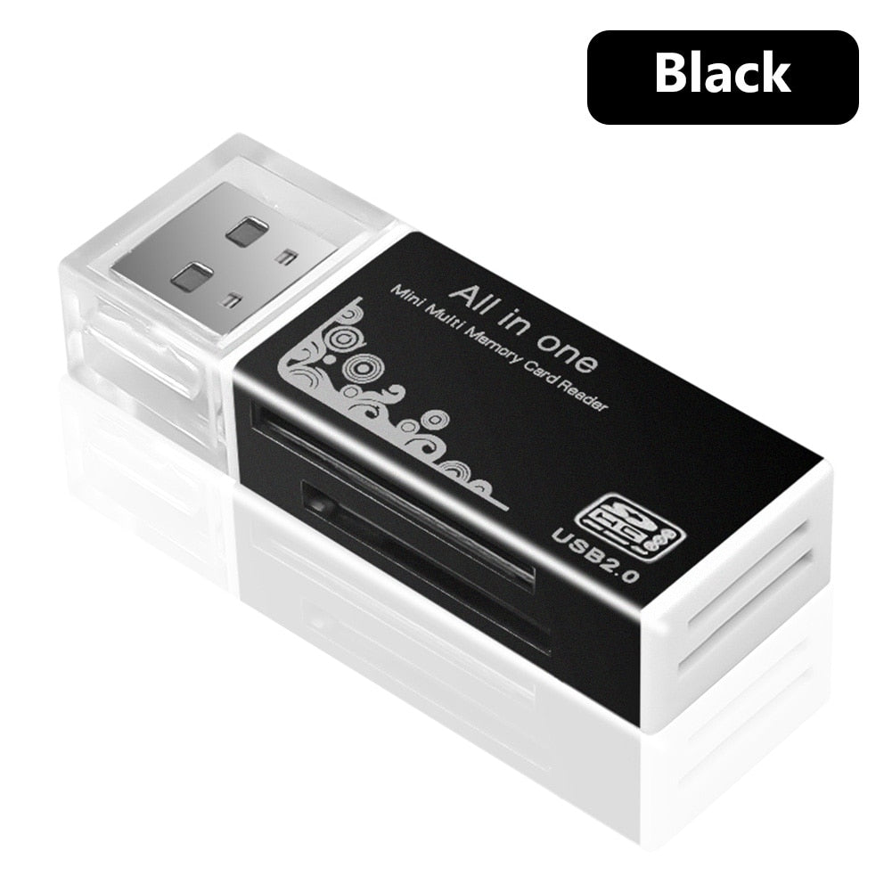 USB 2.0 All in 1 Multi Memory Card Reader Adapter for Micro SD SDHC TF M2 MMC