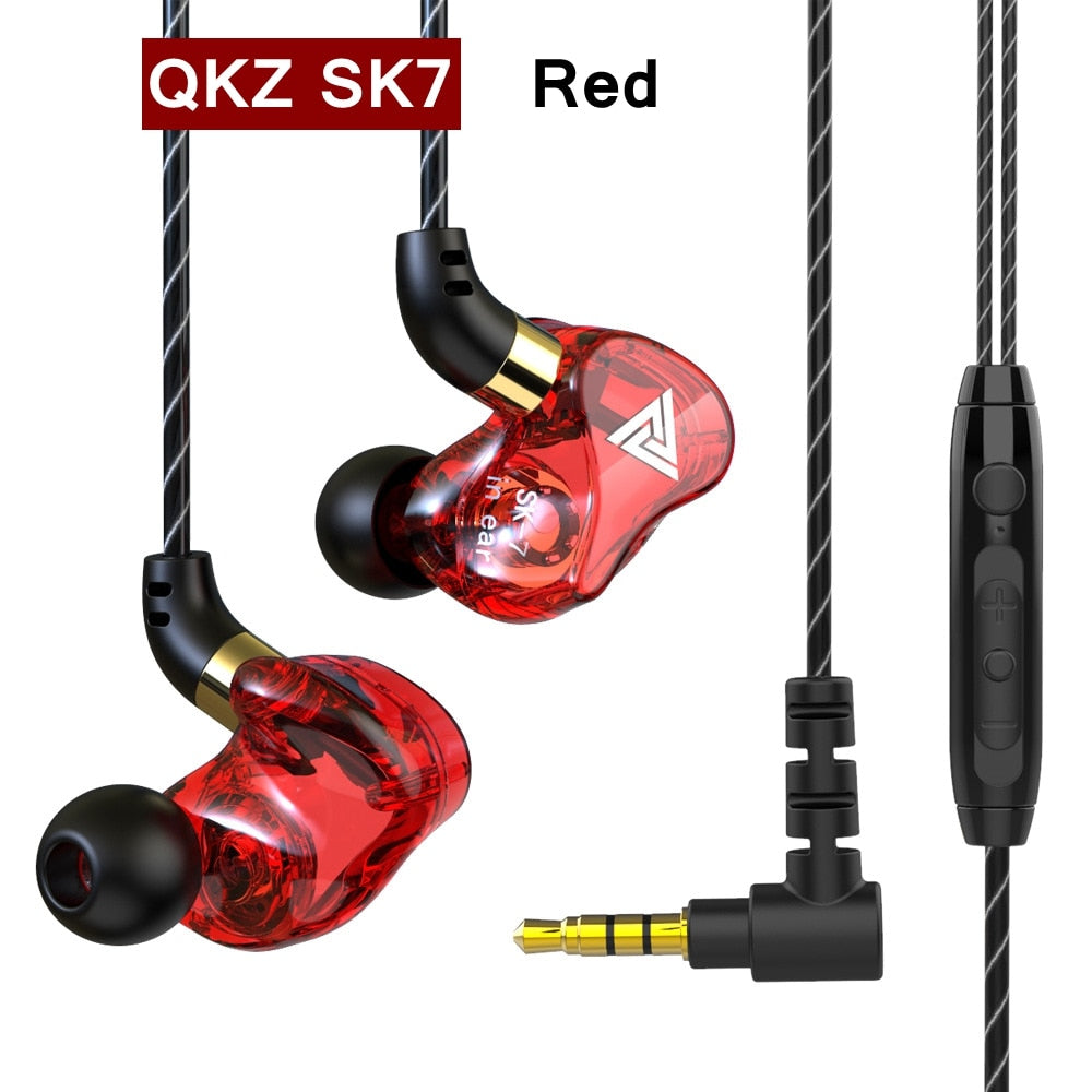 QKZ AK6 Copper Driver HiFi Wired Earphone Sport Running  Headphones Bass Stereo Headset