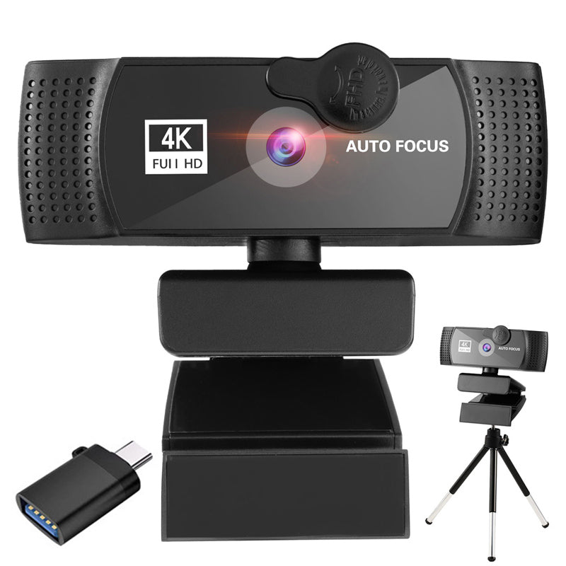 HD 8K 4K Webcam Autofocus Web with Microphone Rotate USB Plug Camera for PC, Mac & Laptop