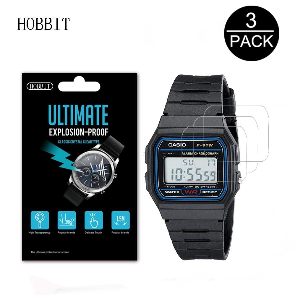 3PACK Nano Explosion-proof Screen Protector For Casio Men's Classic F91W-1 High Definition