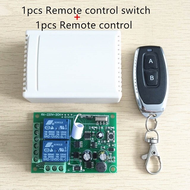 433Mhz Universal Wireless Remote Control Switch AC 250V 110V 220V 2CH Relay Receiver Module and 5pcs