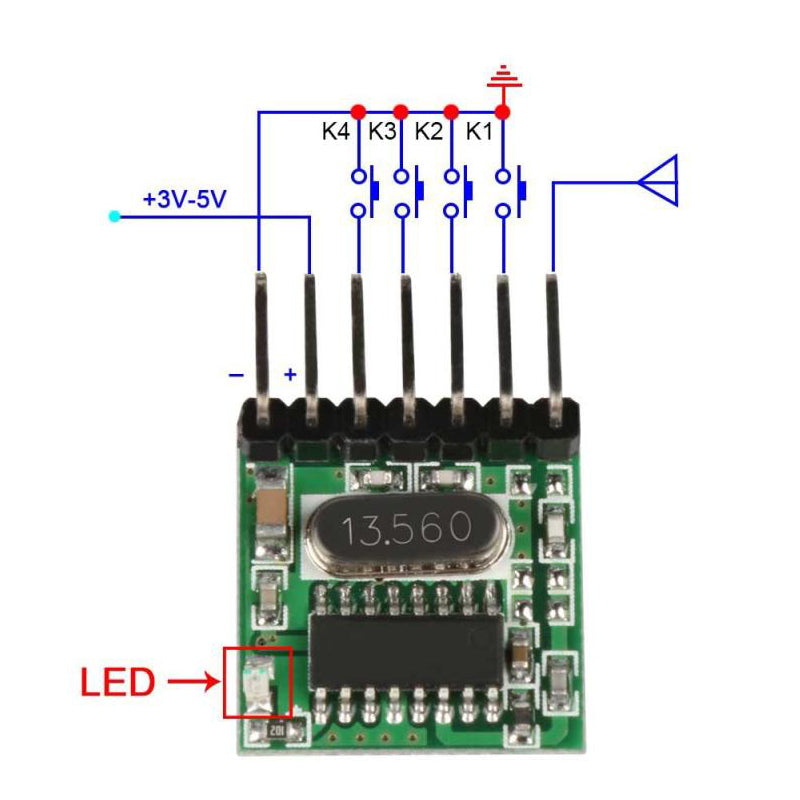 QIACHIP 433mhz Wireless Wide Voltage Coding Transmitter + Decoding Receiver 4 Channel Output