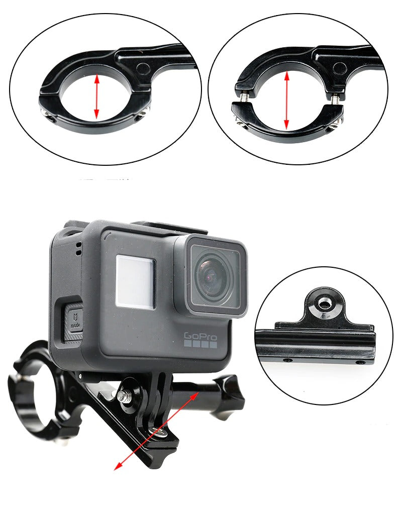 Bike Handlebar Mount Bicycle Motorcycle CNC Aluminum Holder for Gopro Hero 5 6 4 3+ SJCAM Xiaoyi 4K