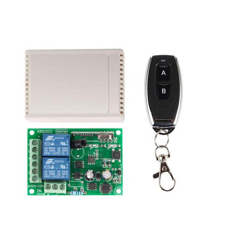 433MHz Universal Wireless Remote Control AC 85V 220V 2CH Relay Receiver Module for Garage door