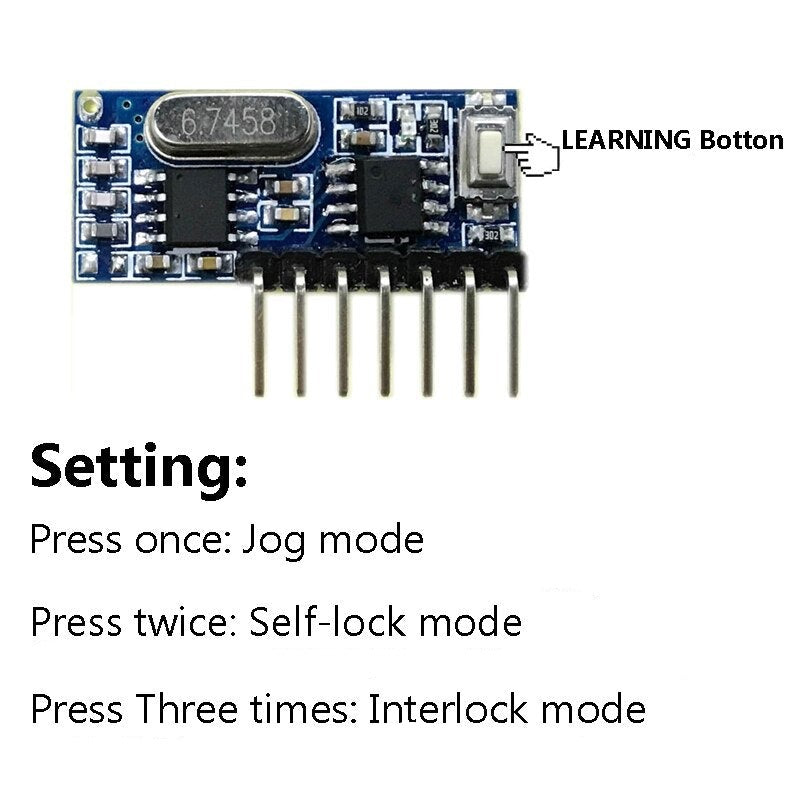 QIACHIP 433mhz Wireless Wide Voltage Coding Transmitter + Decoding Receiver 4 Channel Output