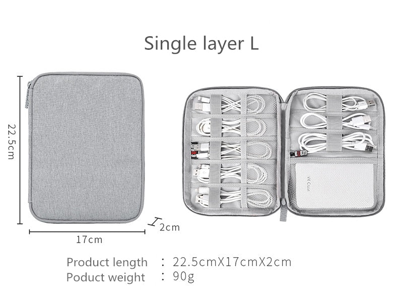 Digital Storage Bag USB Data Cable Organizer Earphone Wire Bag Pen Power Bank Travel Kit Case