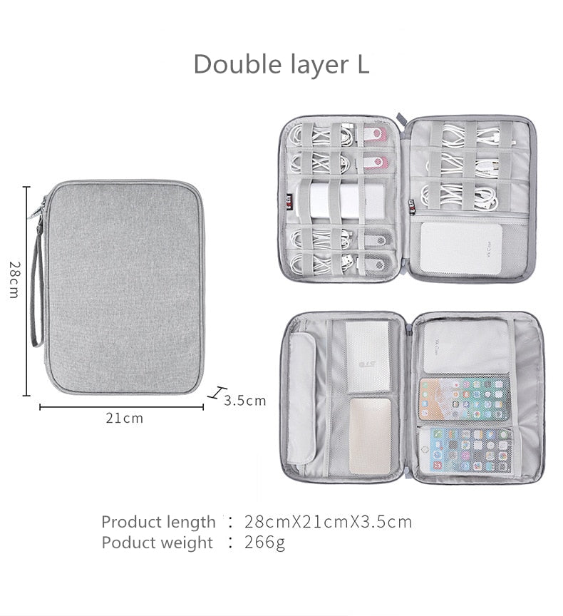 Digital Storage Bag USB Data Cable Organizer Earphone Wire Bag Pen Power Bank Travel Kit Case