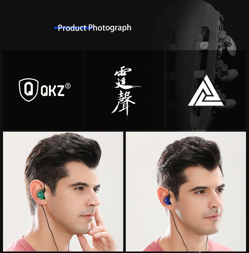 QKZ AK6 Copper Driver HiFi Wired Earphone Sport Running  Headphones Bass Stereo Headset