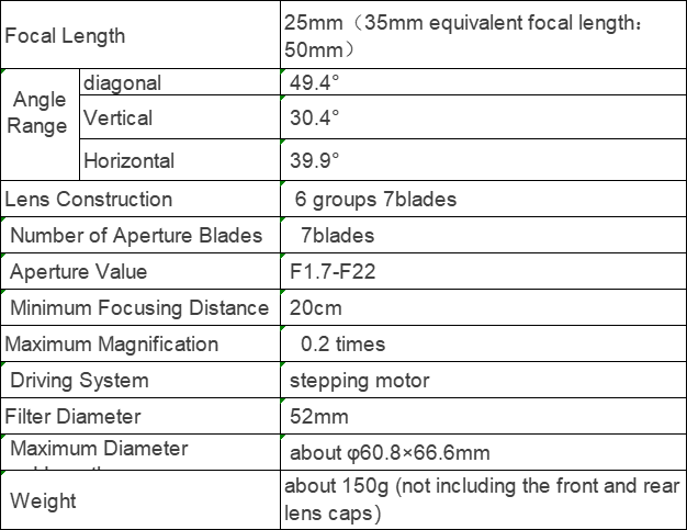 M4/3 Mount Camera Lens YN25mm F1.7M Large Aperture AF/MF Standard Prime Lens