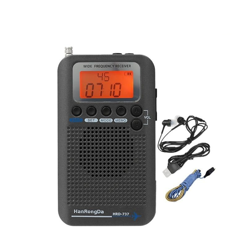 HanRongDa HRD-737 Portable Radio Aircraft Full Band Radio FM/AM/SW/CB/Air/VHF Receiver World Band