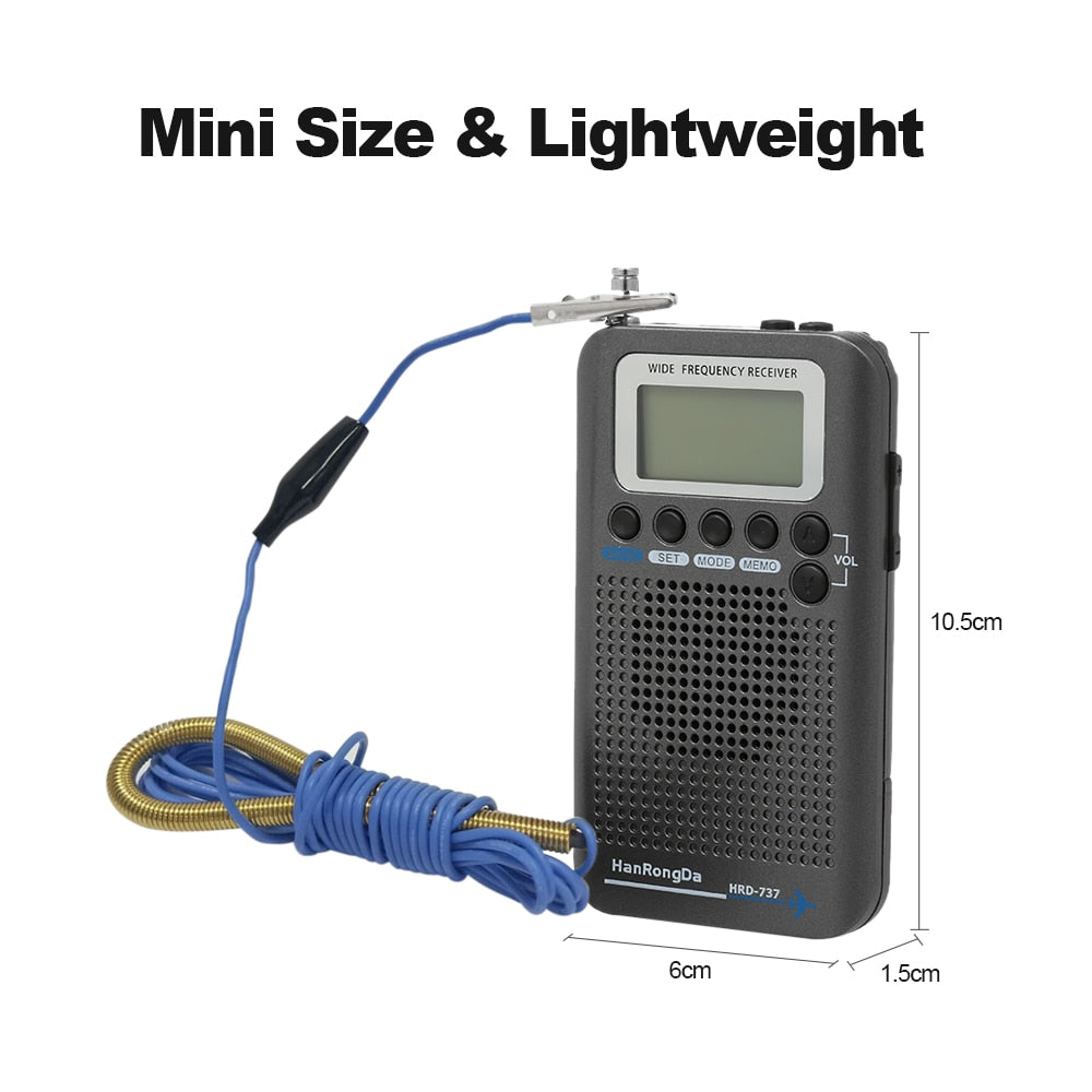 HanRongDa HRD-737 Portable Radio Aircraft Full Band Radio FM/AM/SW/CB/Air/VHF Receiver World Band