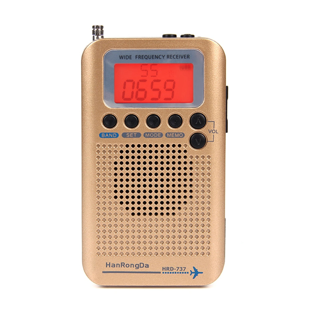 HanRongDa HRD-737 Portable Radio Aircraft Full Band Radio FM/AM/SW/CB/Air/VHF Receiver World Band