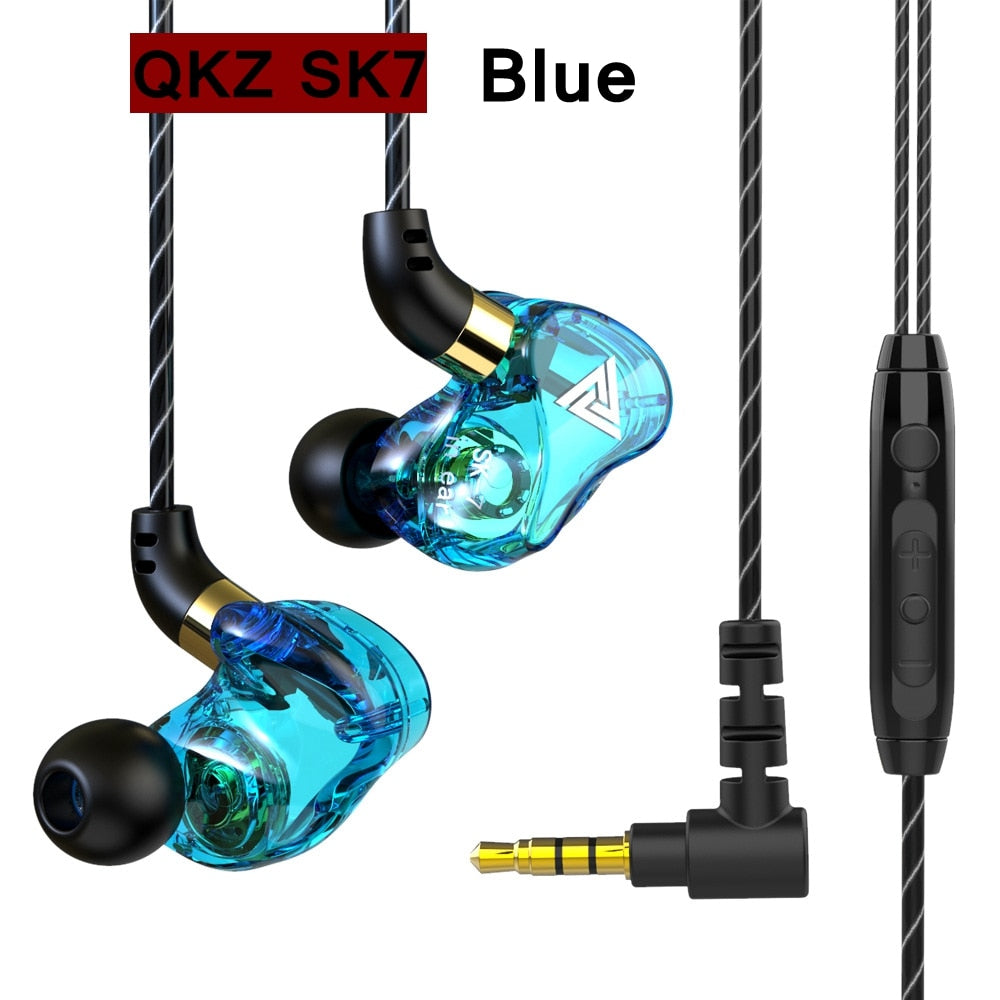 QKZ AK6 Copper Driver HiFi Wired Earphone Sport Running  Headphones Bass Stereo Headset