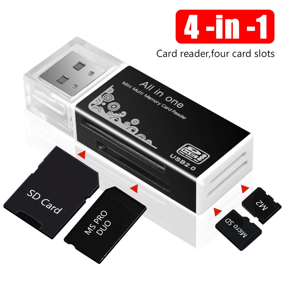 USB 2.0 All in 1 Multi Memory Card Reader Adapter for Micro SD SDHC TF M2 MMC