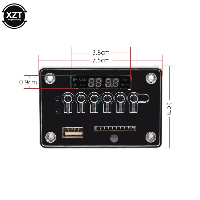 5V 12V Automobile Car Bluetooth MP3 Player WMA USB/SD/FM/TF/AUX Decoder Board Plate Remote Control