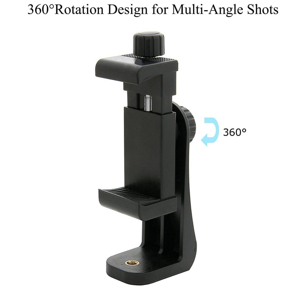 360 Degree Mobile Phone Clip Compatible With All 1/4 Screw Cellphone Holder Tripod Mount Desk Tripod