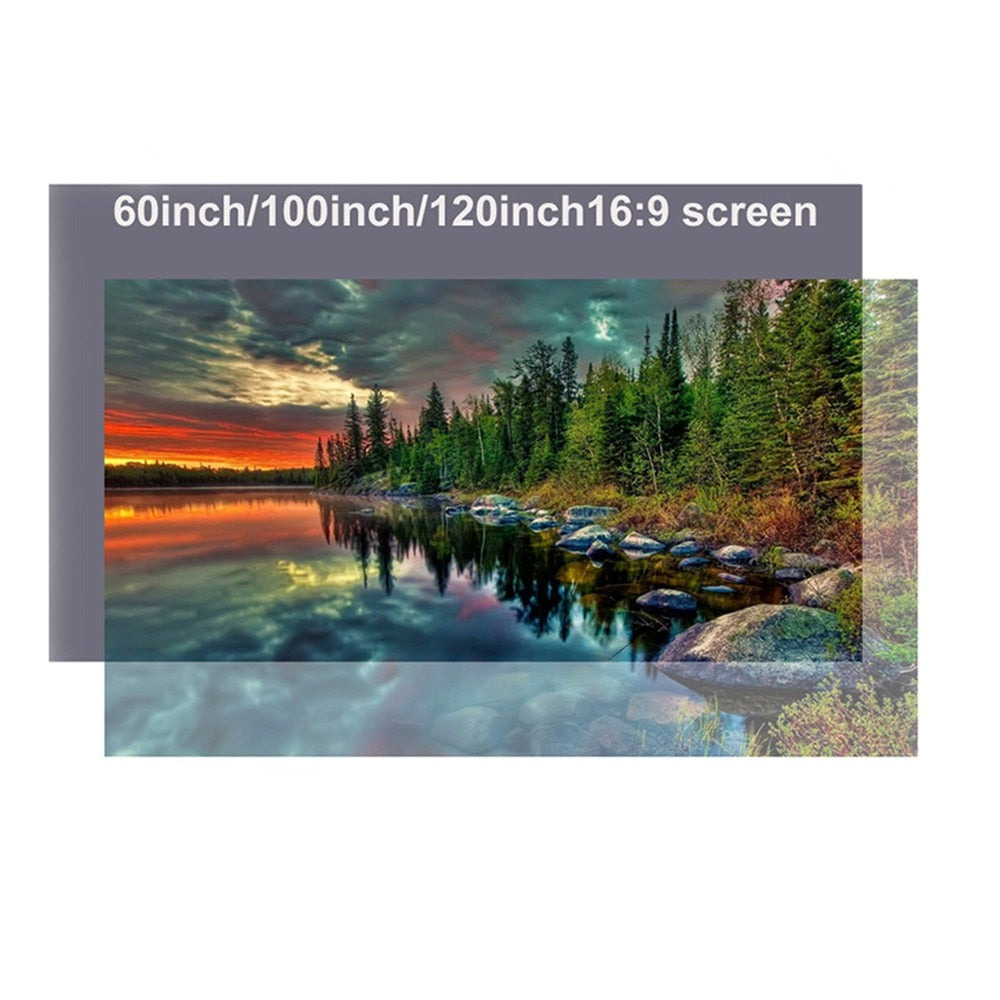 High Brightness Reflective Projector Screen 60 100 130 inch 16:9 Fabric Cloth Projection Screen