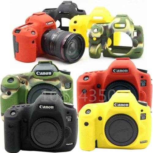 High Quality Silicone Camera Cover Soft Rubber Shoulder DSLR Camera Bags for Canon 6D 6D2 5D4 1300D