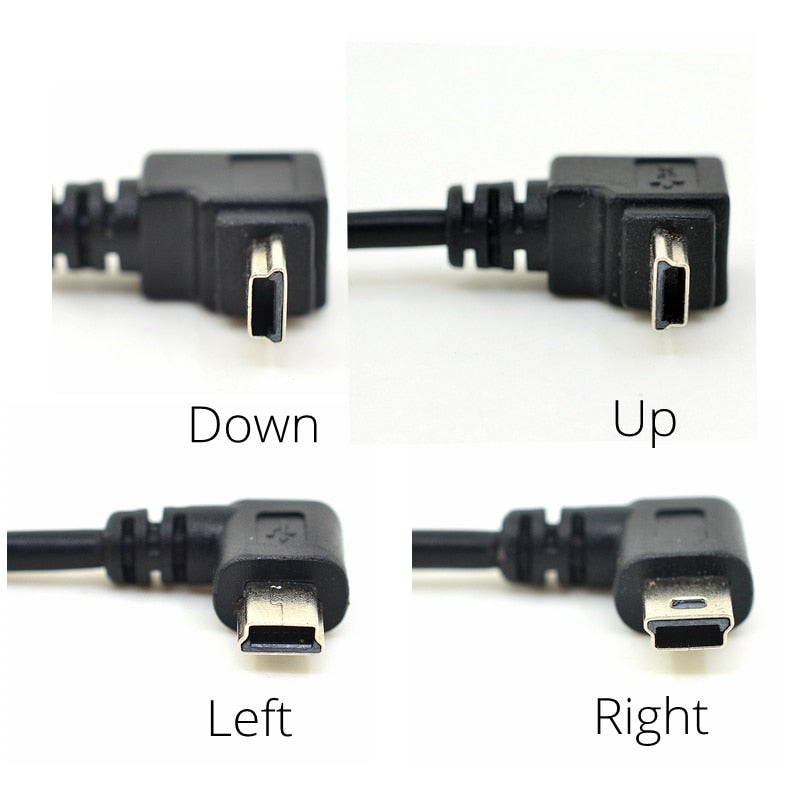 High Quality USB A Female to Mini 5P USB B Male Conversion Adapter OTG Cable Upwards Black