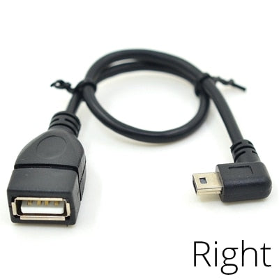 High Quality USB A Female to Mini 5P USB B Male Conversion Adapter OTG Cable Upwards Black