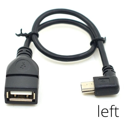 High Quality USB A Female to Mini 5P USB B Male Conversion Adapter OTG Cable Upwards Black