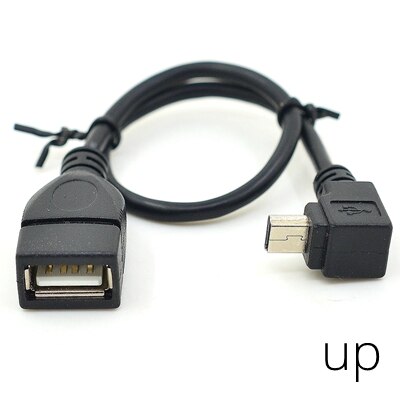 High Quality USB A Female to Mini 5P USB B Male Conversion Adapter OTG Cable Upwards Black