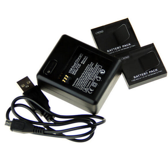 High Quality Xiaomi yi battery 2PCS 1010mAh xiaoyi battery+xiaoyi dual charger For xiaomi yi