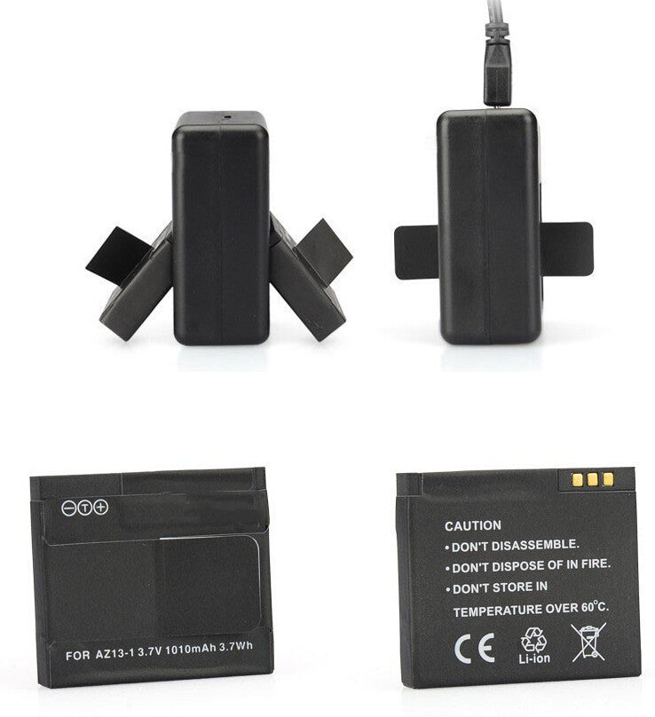 High Quality Xiaomi yi battery 2PCS 1010mAh xiaoyi battery+xiaoyi dual charger For xiaomi yi