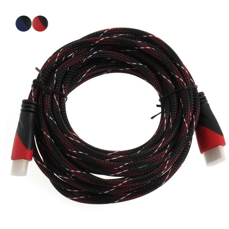 High Speed HDMI Cable Gold Plated Connection with Red, black and white mesh