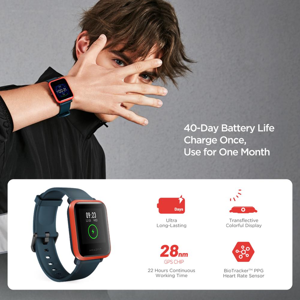 Global Amazfit Bip S Smartwatch 5ATM waterproof built in GPS GLONASS Bluetooth Smart Watch for