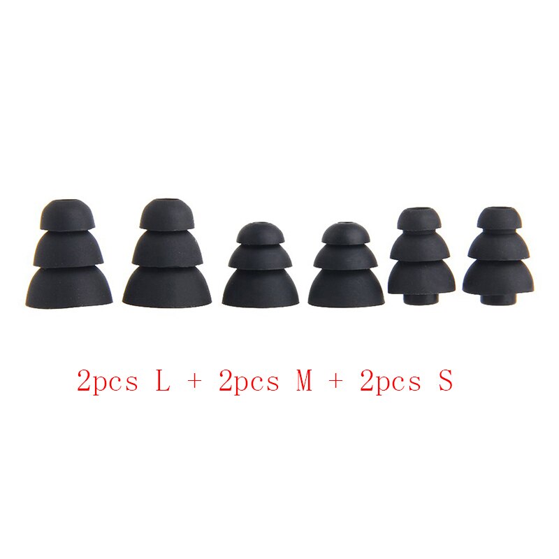 Ivinxy 6pcs Three Layer Silicone In-Ear Earphone Covers Cap Replacement Earbud Bud Tips