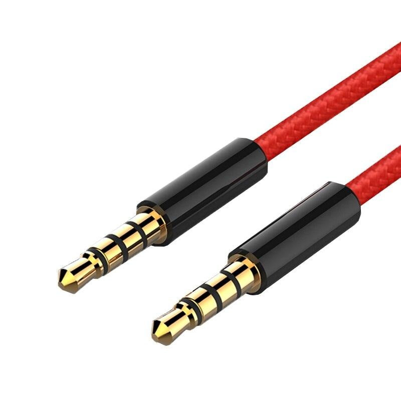 Jack 3.5mm AUX Cable Audio Cable 3.5 mm Jacks Speaker Cable 4 Poles Nylon Braided Headphones