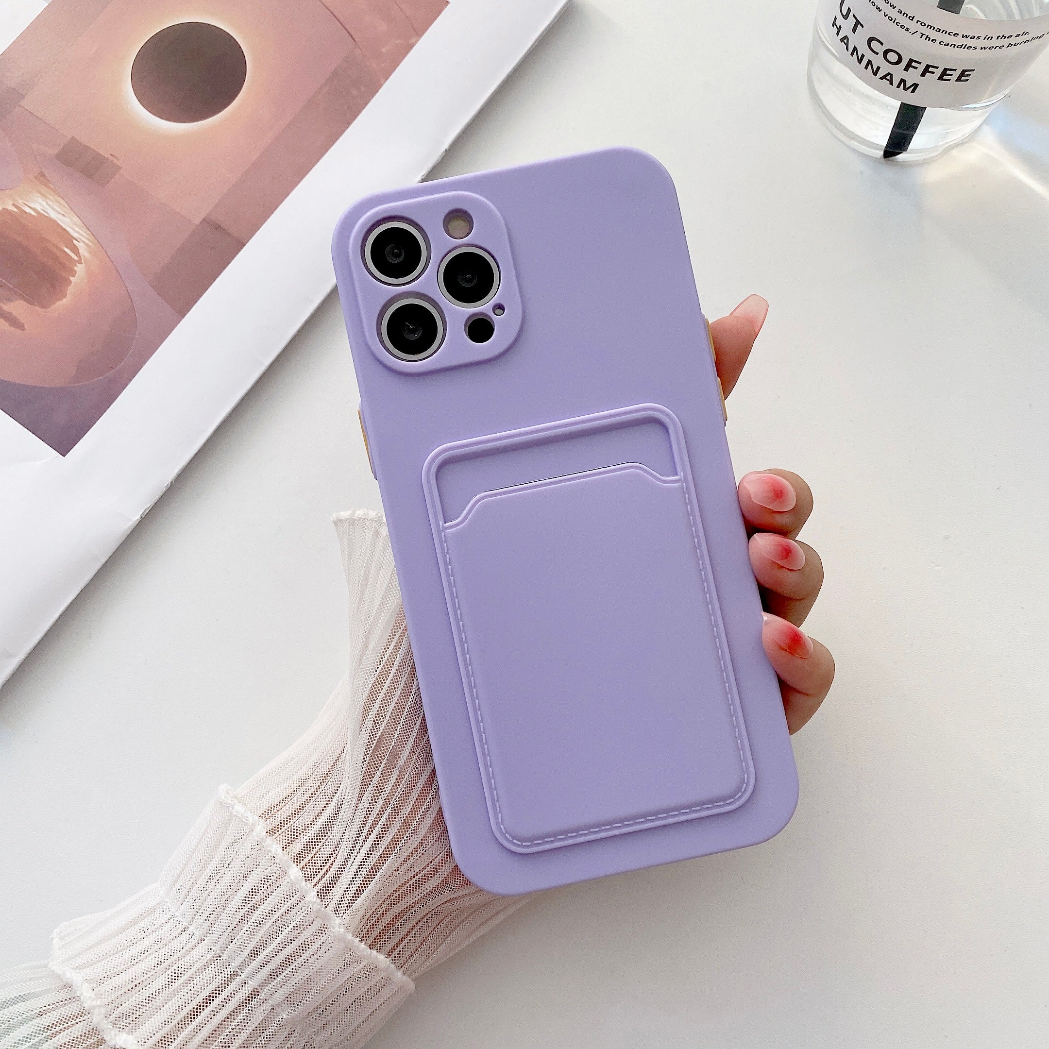 Phone Case for iPhone 11 12 13 Pro Max Soft Silicone Wallet Card Holder cover