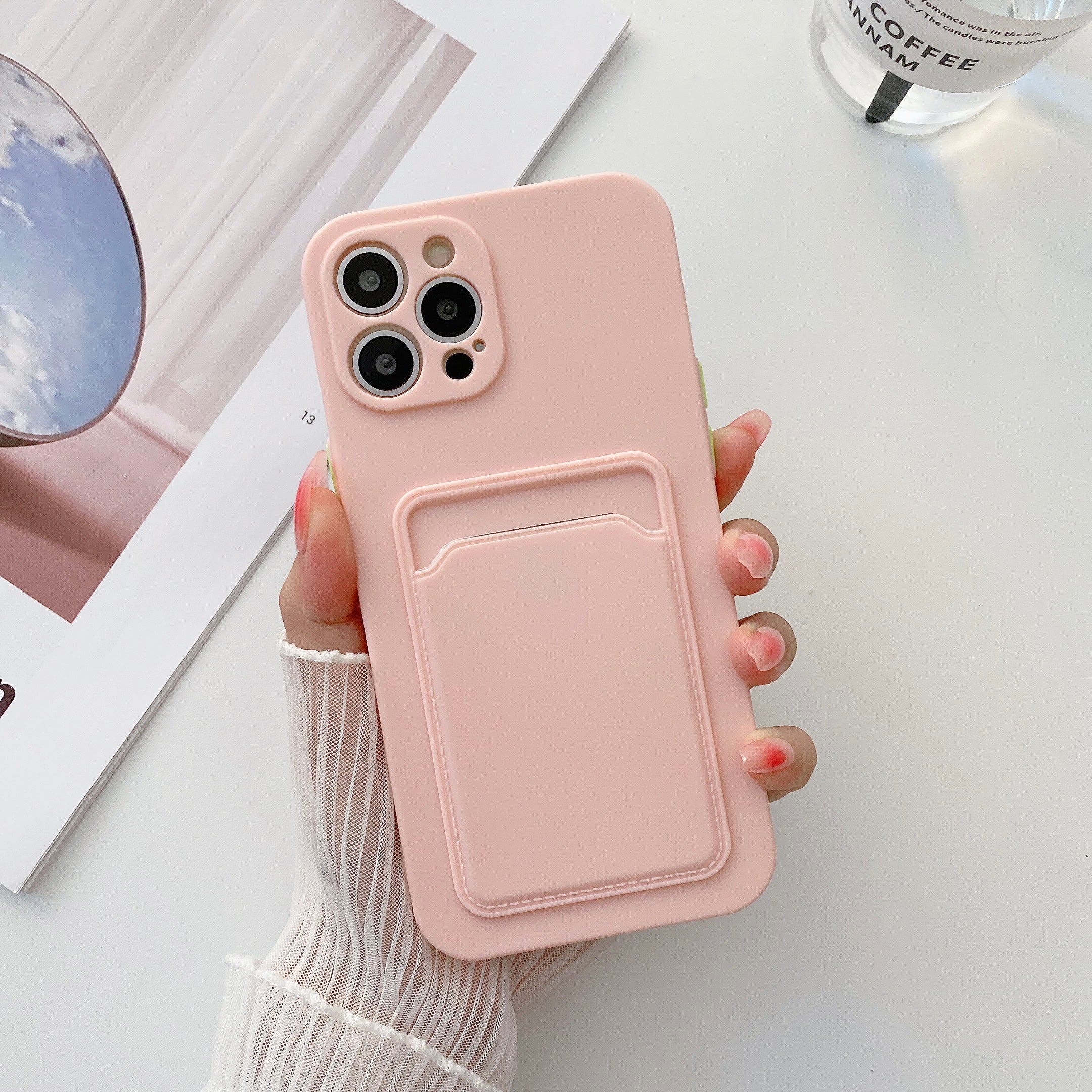 Phone Case for iPhone 11 12 13 Pro Max Soft Silicone Wallet Card Holder cover