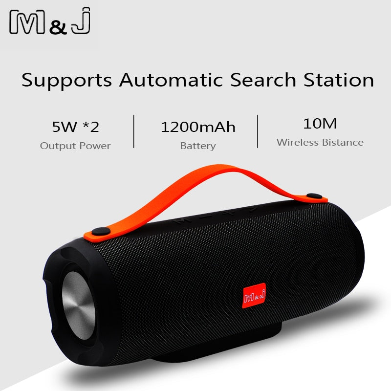 M&amp;J Portable wireless Bluetooth Speaker Stereo big power 10W system TF FM Radio Music