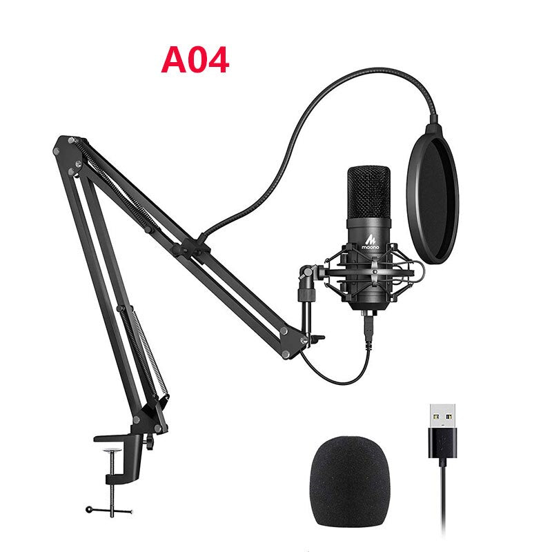 A04 Plus USB Condenser Microphone 192kHz/24bit Professional Podcast PC Mic