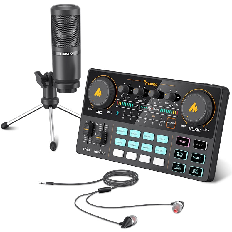 CASTER LITE AM200-S1 All-in-on Microphone Mixer Kit Sound Card Audio Interface With Condenser Mic