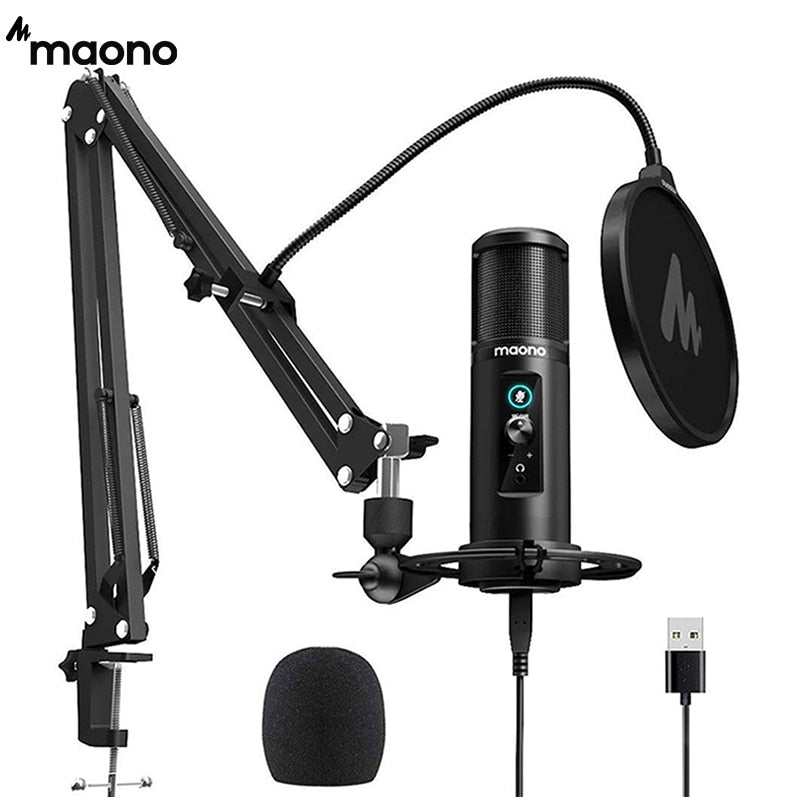 PM422 USB Microphone Zero Latency Monitoring 192KHZ/24BIT Professional Cardioid Condenser Mic