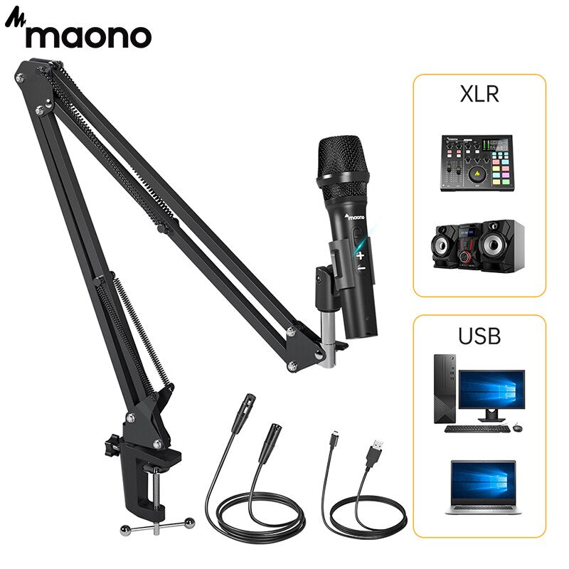 Professional USB/XLR Microphone Dual Mode Dynamic Studio Computer Mic for Singing HD300